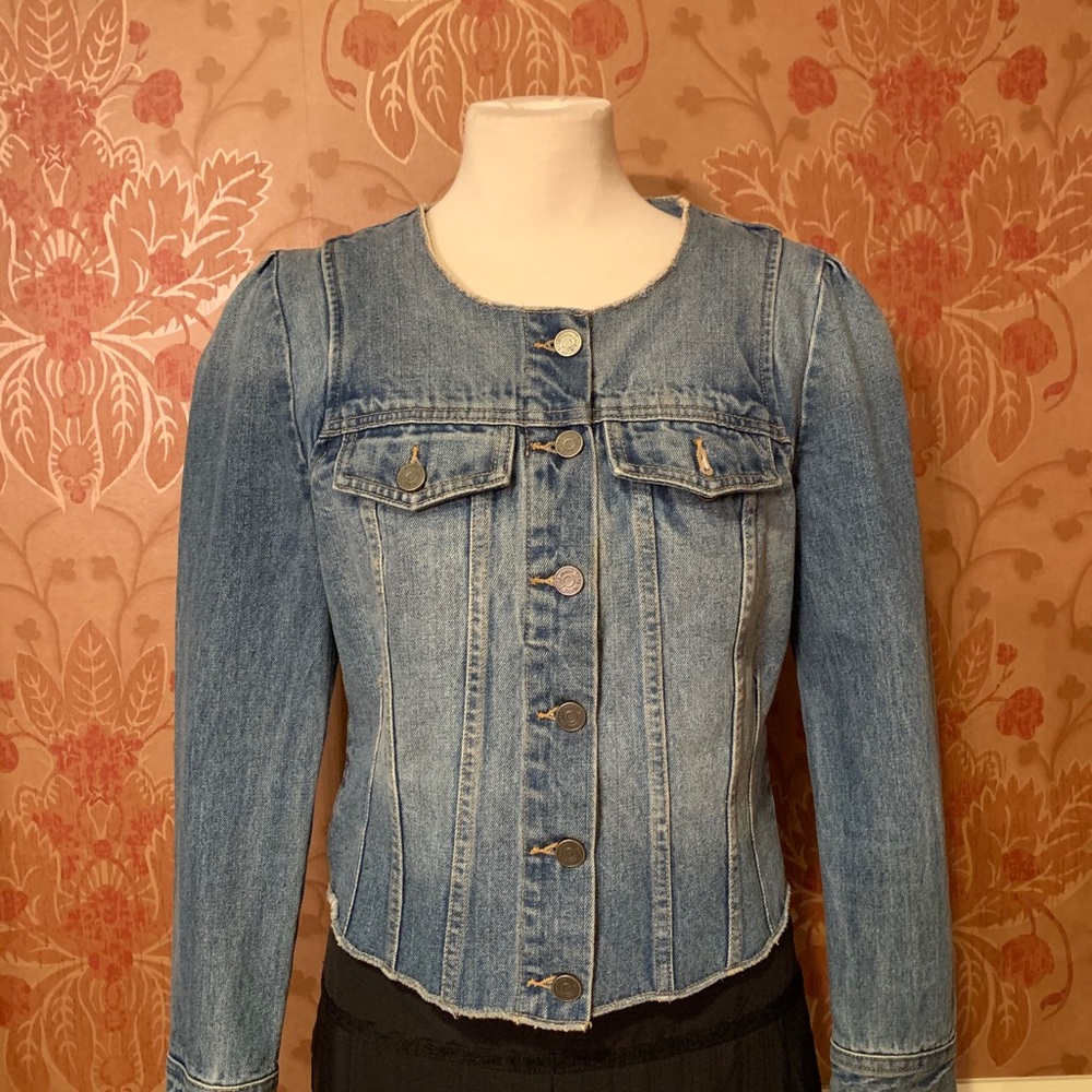 Joie Blue Denim Fitted Jacket